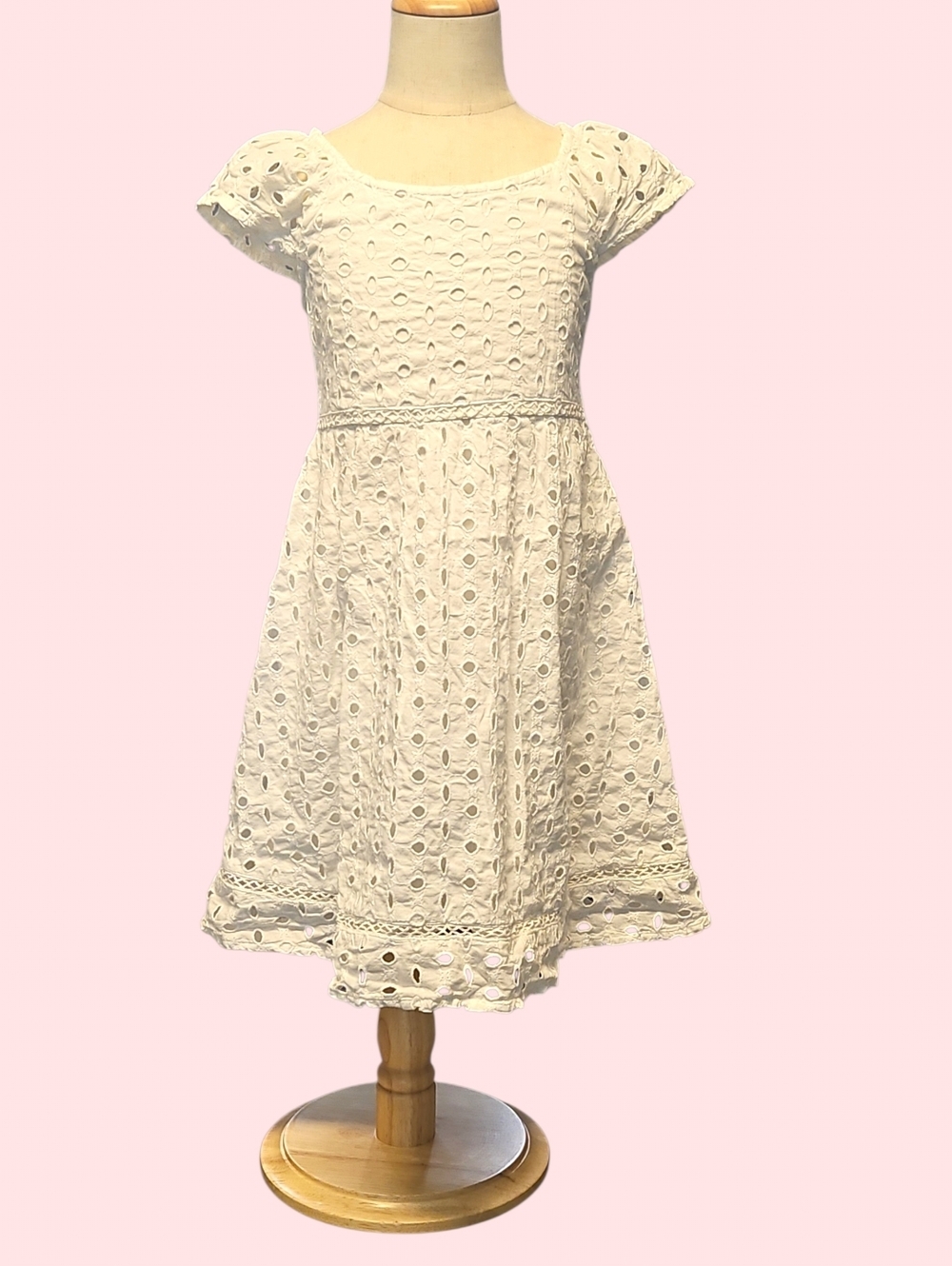 abercrombie kids White Eyelet Cap-Sleeve Dress Size 7 / 8
